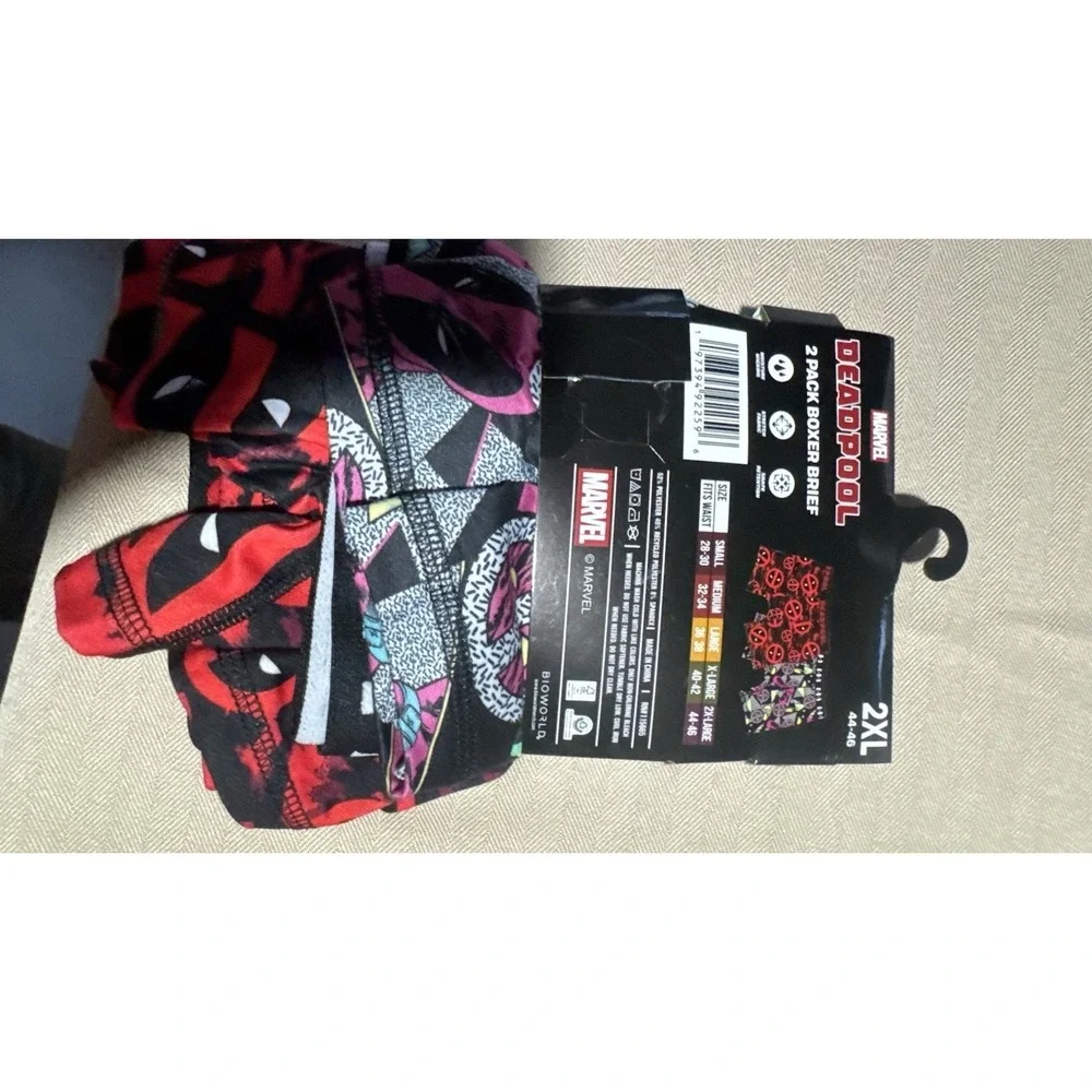 Bioworld Marvel Deadpool Men's 2 Pack Boxer Briefs 2XL Multicolor Stretch